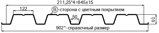 Фото: Профнастил Н60 х 845 - B (PURMAN-20-5005-0.5) в Электростали