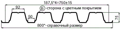 Фото: Профнастил Н75 х 750 - B (ПЭ-01-8017-1) в Электростали