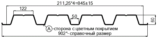 Фото: Профнастил Н60 х 845 - B (PURMAN-20-Citrine-0.5) в Электростали