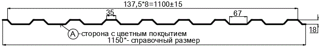 Фото: Профнастил МП20 х 1100 - A (PureTech_Mat-20-7024-0.5) в Электростали