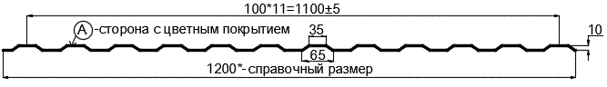 Фото: Профнастил МП10 х 1100 - A (ECOSTEEL_T-12-Золотой Орех-0.45) в Электростали