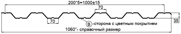 Фото: Профнастил НС35 х 1000 - B (PURETAN-20-8017-0.5) в Электростали