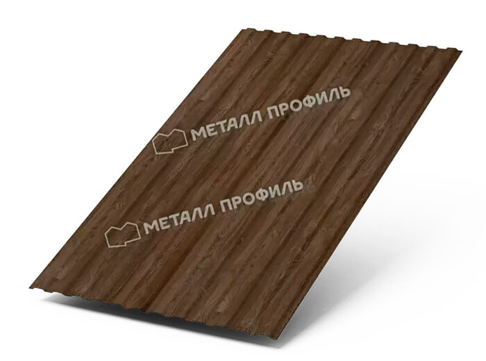 Фото: Профнастил МП10 х 1100 - B (ECOSTEEL_MA_Д-01-МореныйДуб-0.5) в Электростали