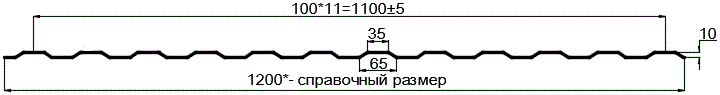 Фото: Профнастил оцинкованный МП10 х 1100 (ОЦ-01-БЦ-СТ) в Электростали