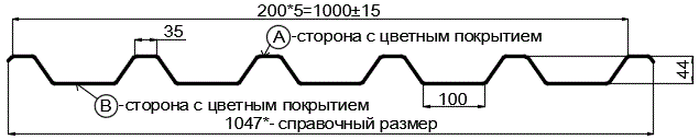 Фото: Профнастил С44 х 1000 - В Двусторонний (VikingMP_Д-01-7024-0,45) в Электростали