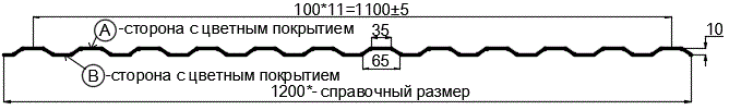 Фото: Профнастил МП10 х 1100 - A (ECOSTEEL_MA_Д-12-Античный Дуб-0.45) в Электростали