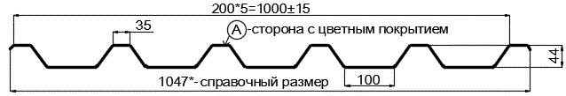 Фото: Профнастил С44 х 1000 - A (VikingMP-01-7016-0.45) в Электростали