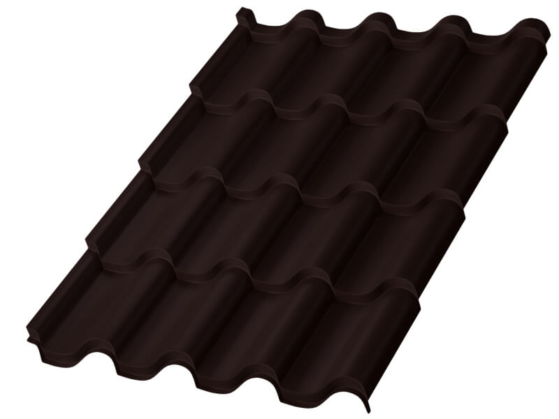 Металлочерепица МП Монтерроса-XL (VALORI-20-Темный Брауни-0.5)